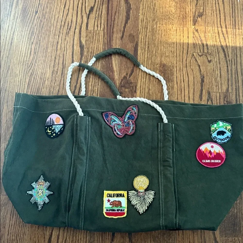 NWOT Free People Been There Badge Tote Bag